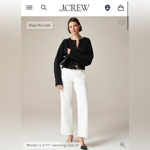 J. Crew Women's Lower-rise full-length slim-wide jean white sz.26 (fits like 28)